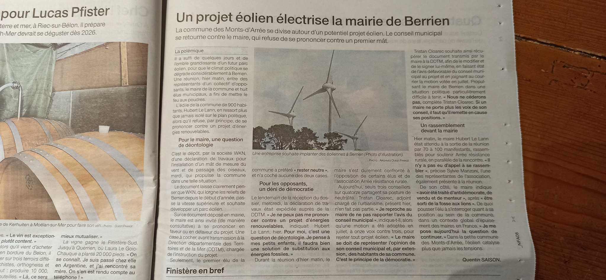 article ouest france du 17 novembre 2024jpg